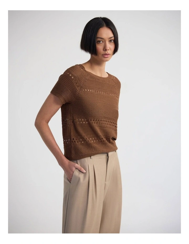 Gaia Open Pattern Knit in Copper image 3