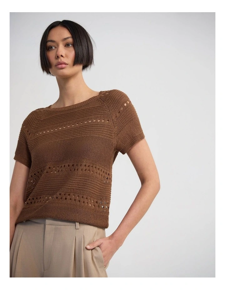 Gaia Open Pattern Knit in Copper image 4