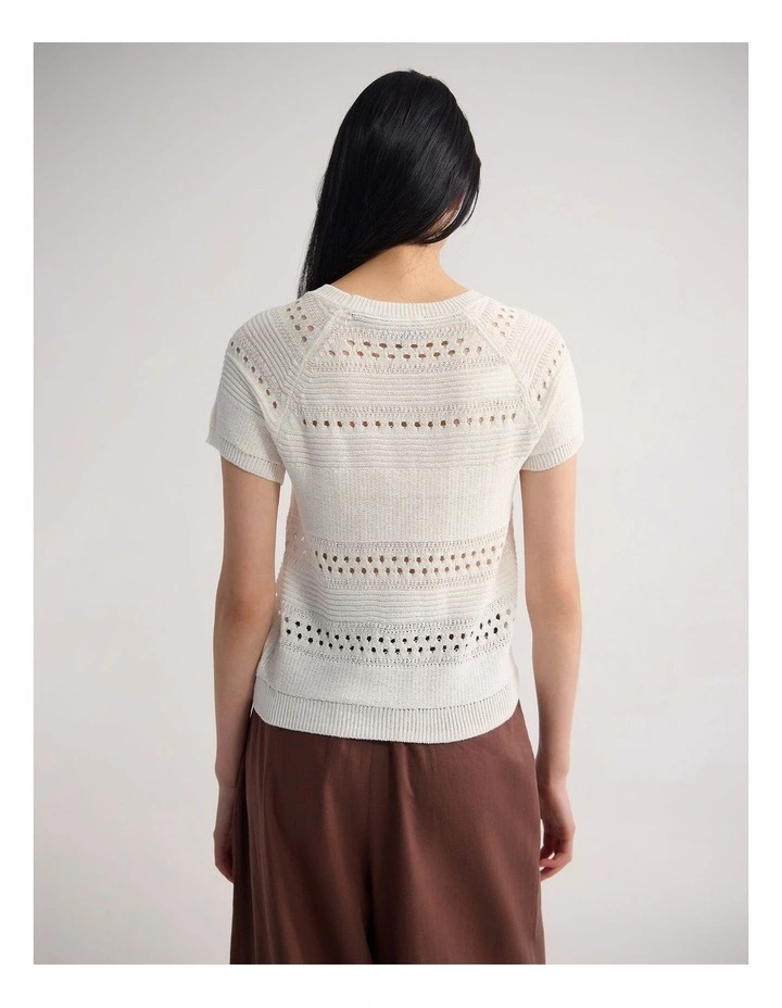 Gaia Open Pattern Knit in Ivory image 2