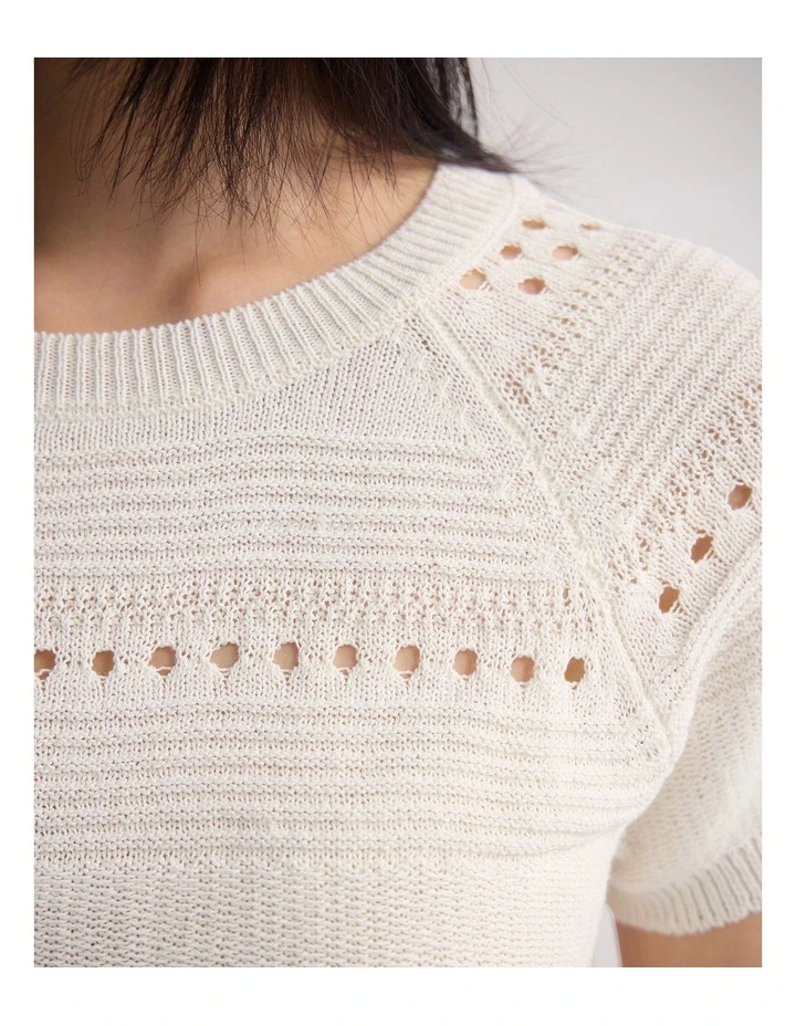 Gaia Open Pattern Knit in Ivory image 6