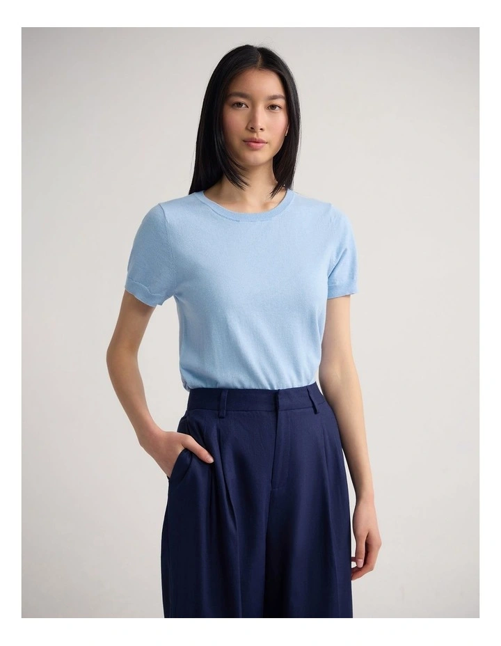 Grace Cashmere Blend Knit in Sky image 1