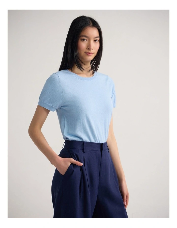 Grace Cashmere Blend Knit in Sky image 3