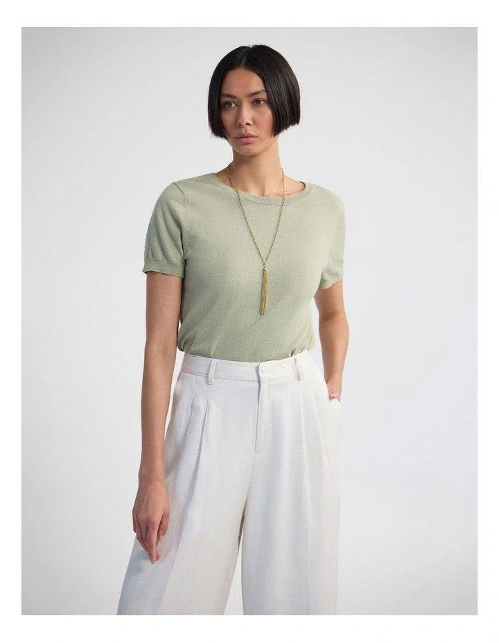 Grace Cashmere Blend Knit in Moss image 1