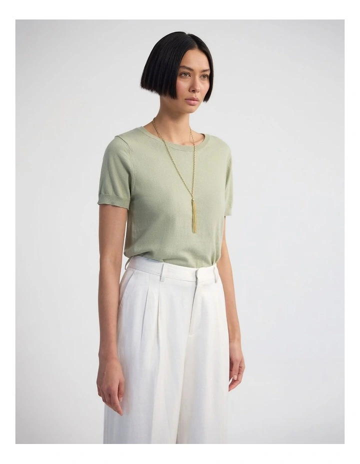 Grace Cashmere Blend Knit in Moss image 3