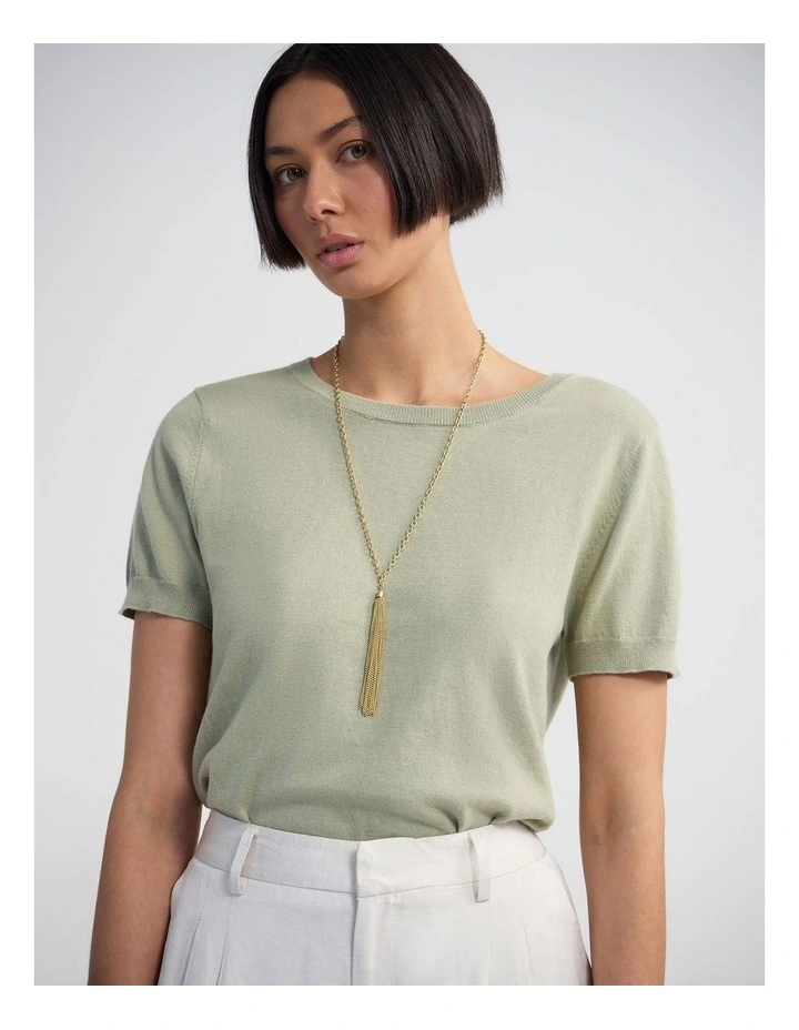 Grace Cashmere Blend Knit in Moss image 4
