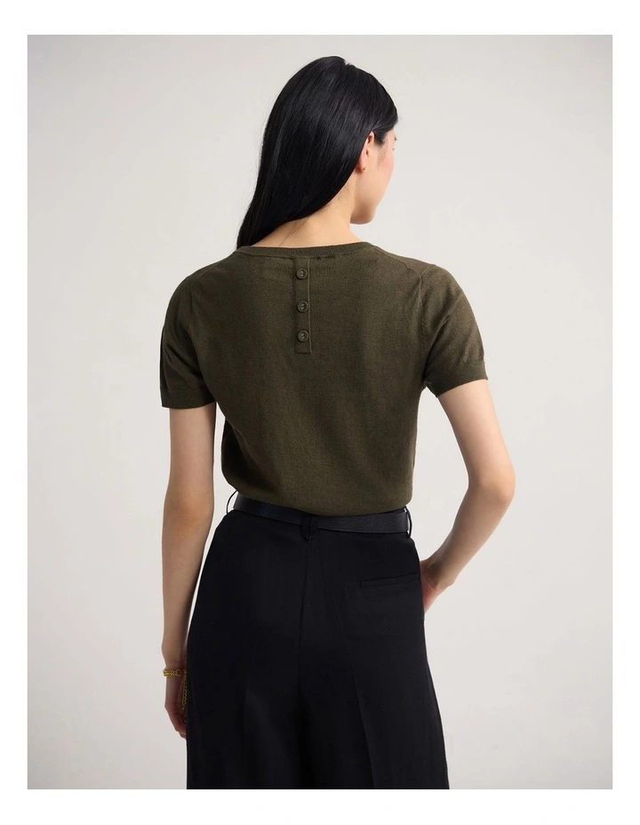 Grace Cashmere Blend Knit in Olive image 2