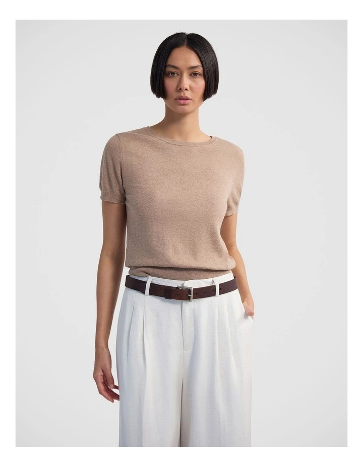Grace Cashmere Blend Knit in Light Mocha image 1