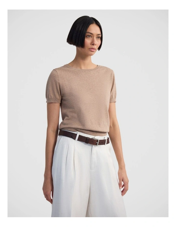 Grace Cashmere Blend Knit in Light Mocha image 3