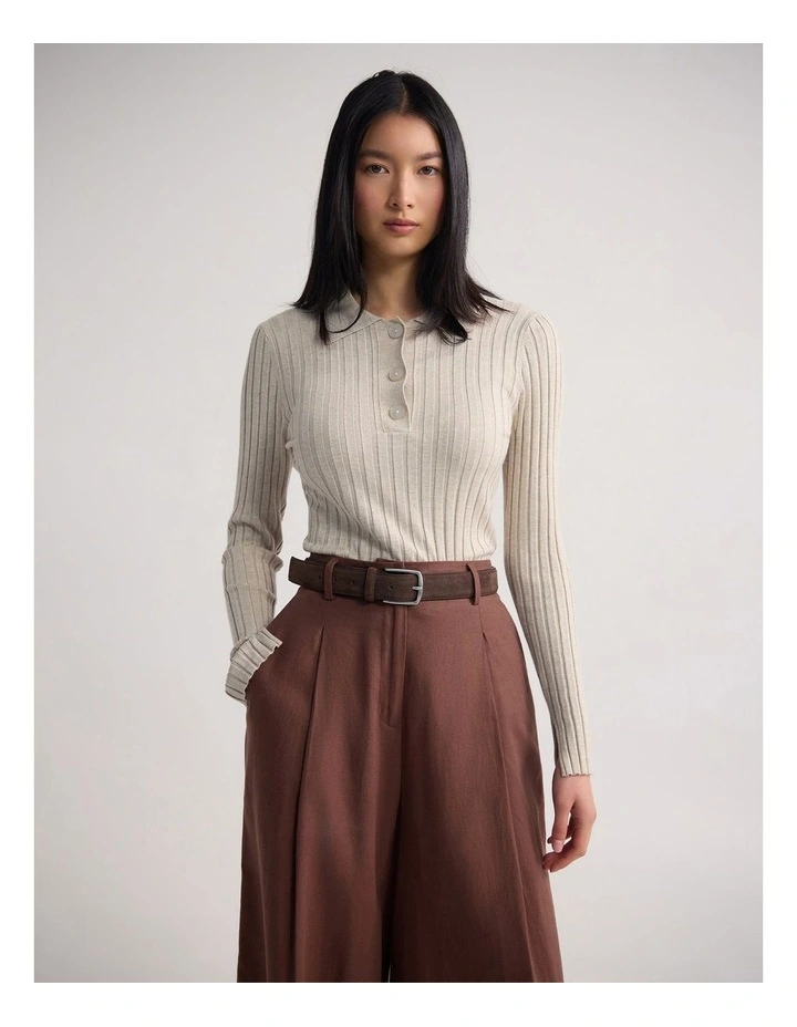 Everly Rib Knit in Oyster image 1