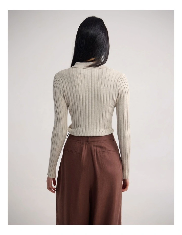 Everly Rib Knit in Oyster image 2