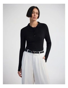 Everly Rib Knit in Black