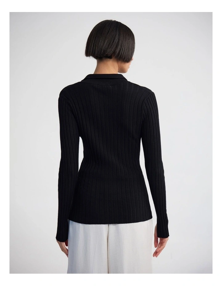Everly Rib Knit in Black image 2