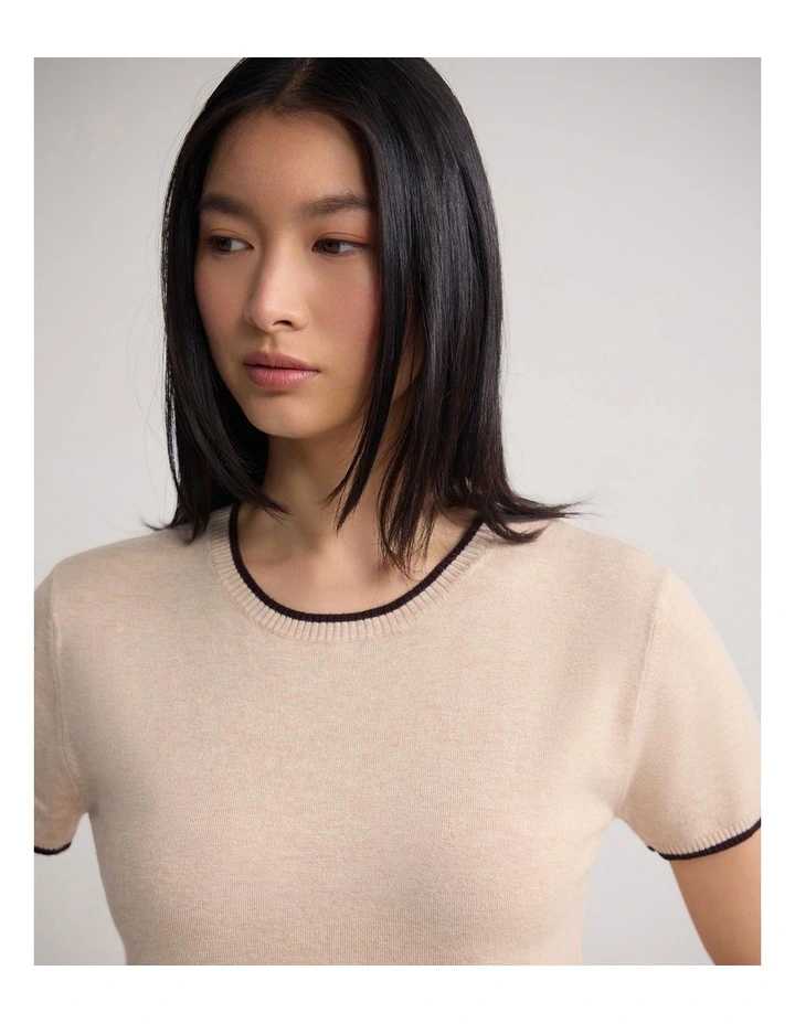Indra Tipping Knit in Sand/Choco image 4