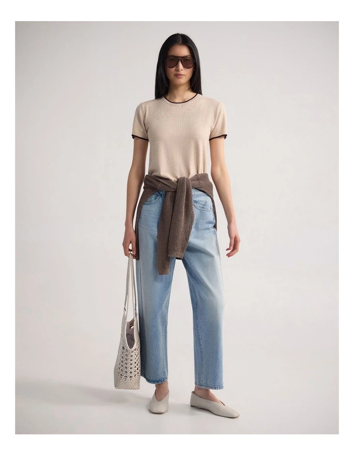 Indra Tipping Knit in Sand/Choco image 5