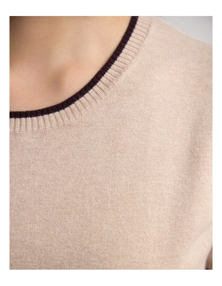 Indra Tipping Knit in Sand/Choco image 6