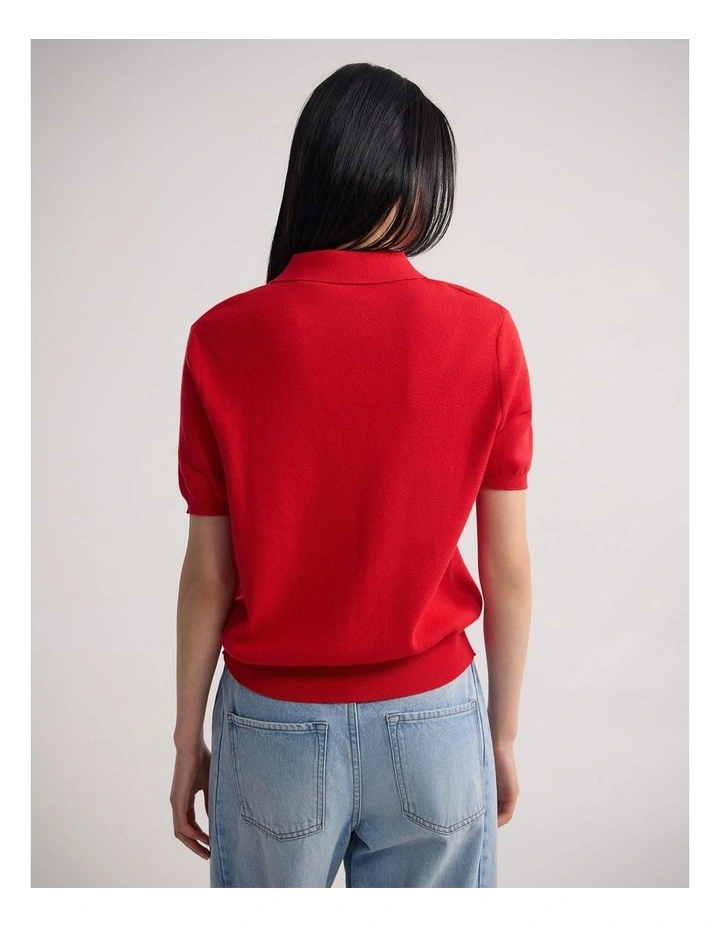 Lillie Cashmere Blend Cardigan in Red image 2