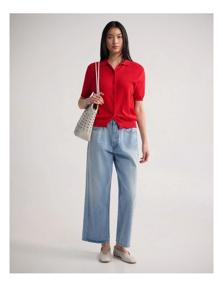 Lillie Cashmere Blend Cardigan in Red image 5