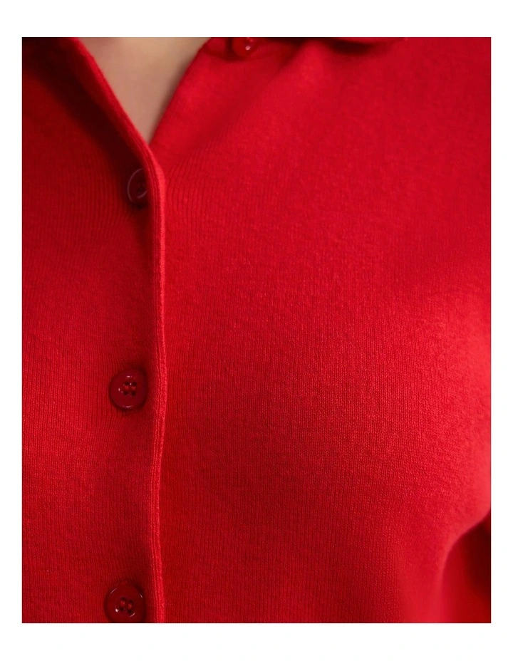 Lillie Cashmere Blend Cardigan in Red image 6