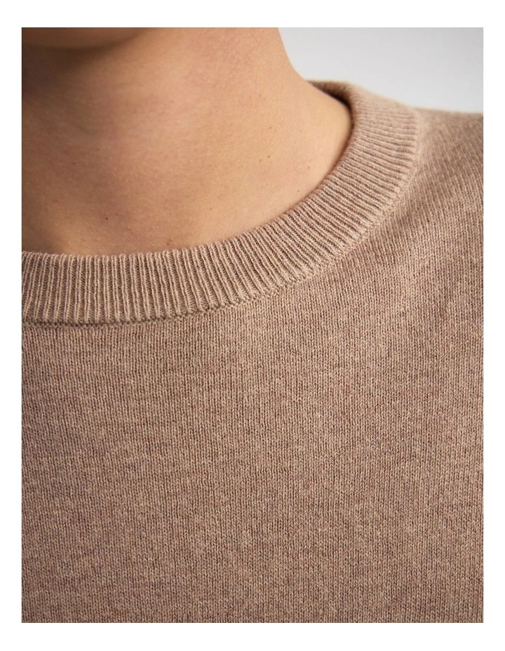 Leeta Cashmere Blend Shldr Pad Knit in Sand image 6