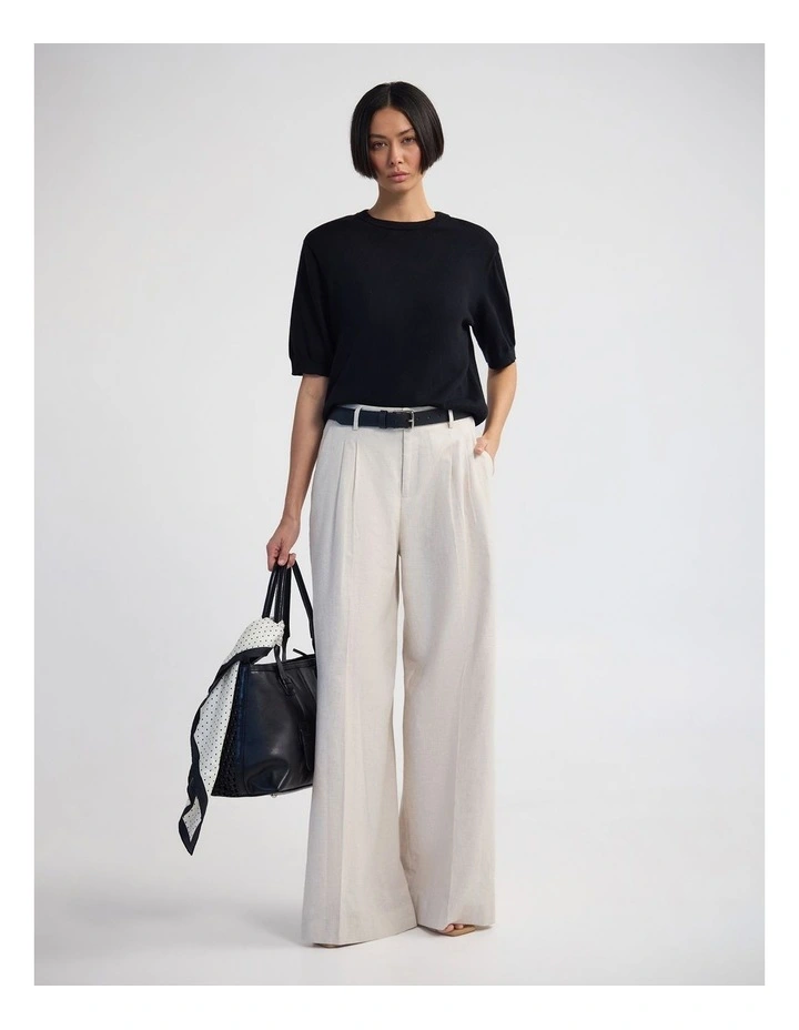 Leeta Cashmere Blend Shldr Pad Knit in Black image 5