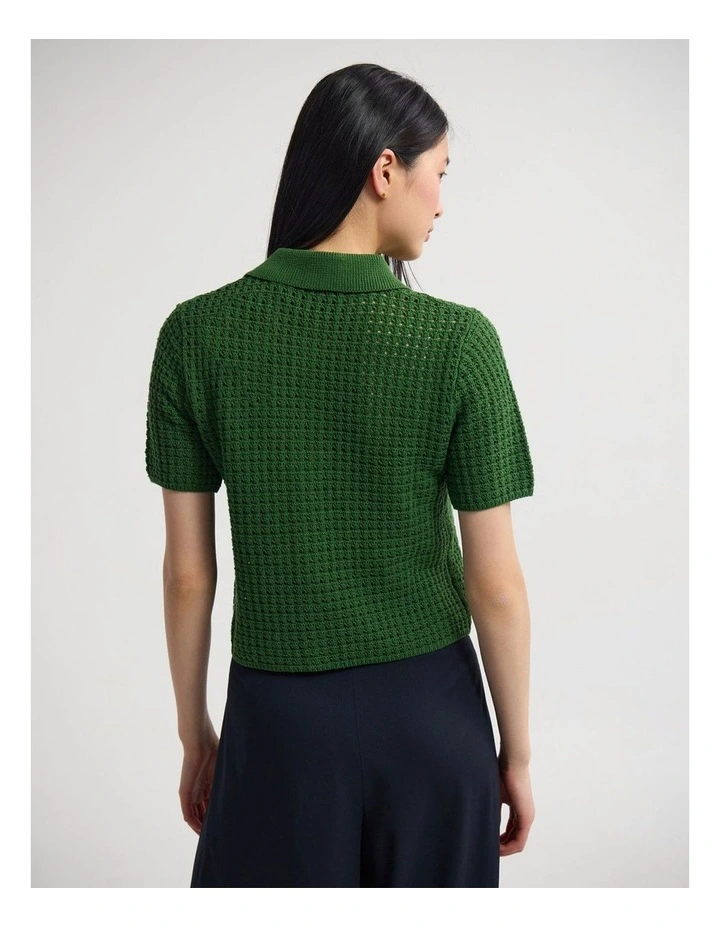 Imogen Crop Cardigan in Green image 2