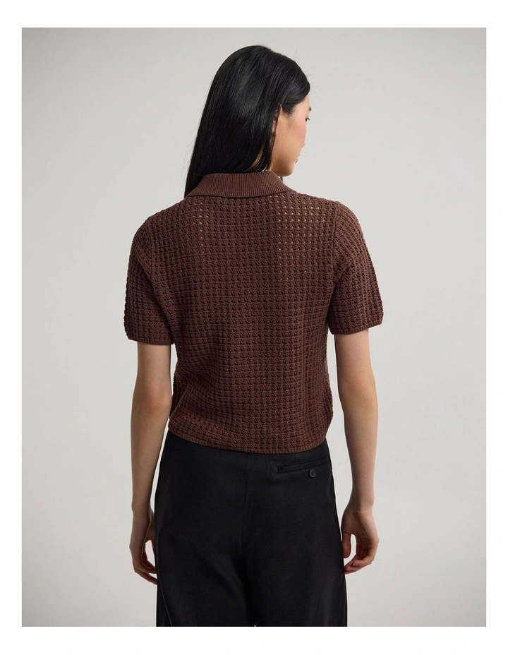 Imogen Crop Cardigan in Mocha image 2