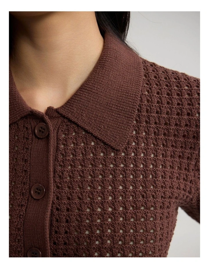 Imogen Crop Cardigan in Mocha image 6