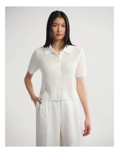 Imogen Crop Cardigan in Ivory