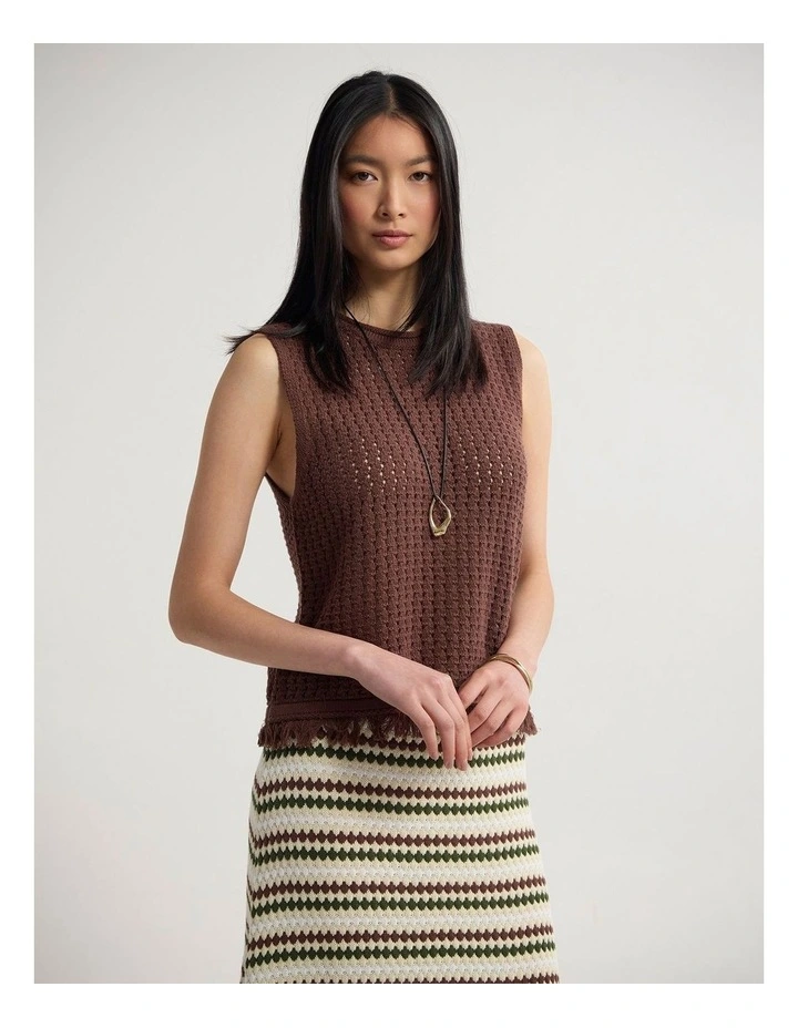 Lily Knitted Fringe Tank image 1