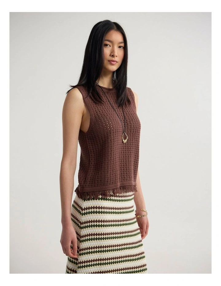 Lily Knitted Fringe Tank image 3