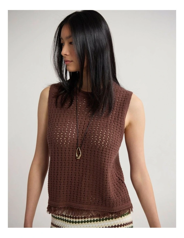 Lily Knitted Fringe Tank image 4