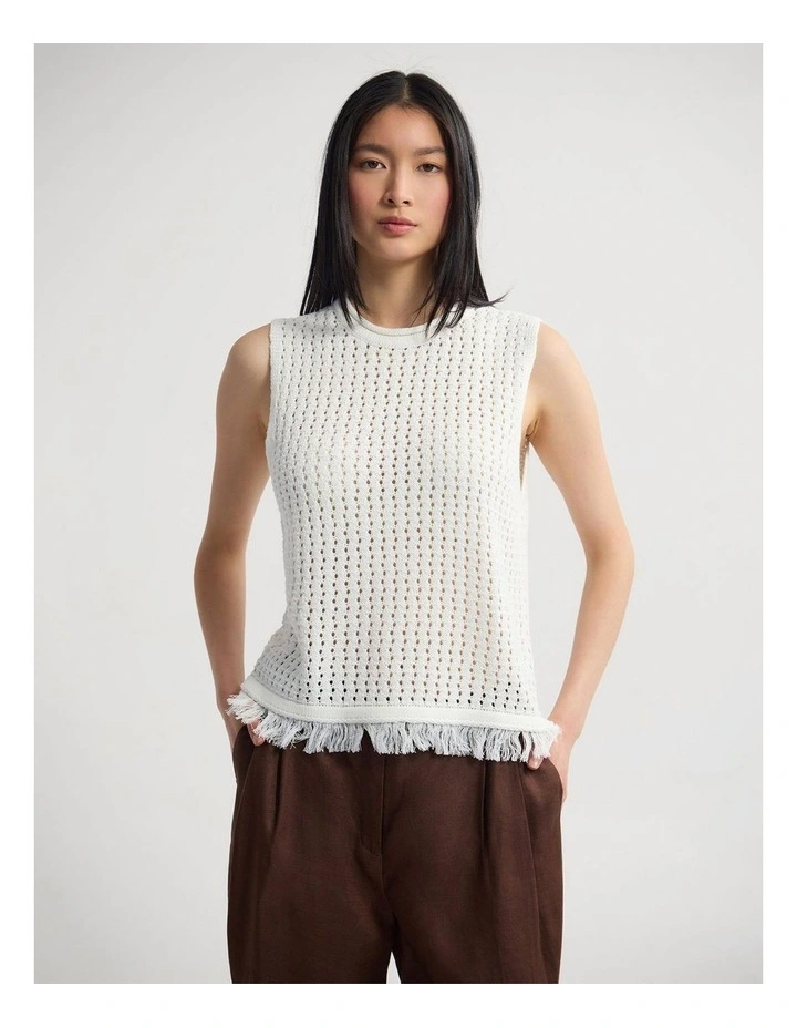 Lily Knitted Fringe Tank image 1