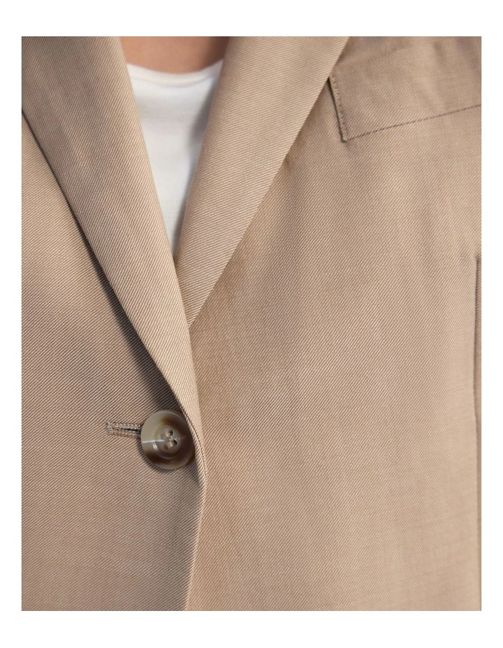 Poppy Pure Wool Suit Jacket in Latte image 6
