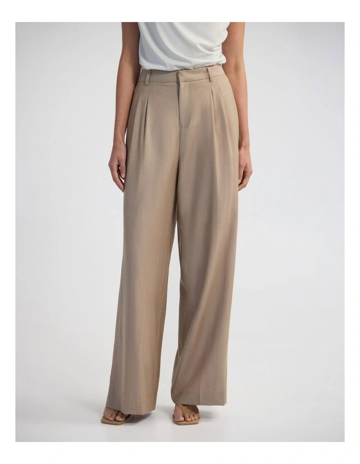 Cameron Pure Wool Suit Pant in Latte image 1