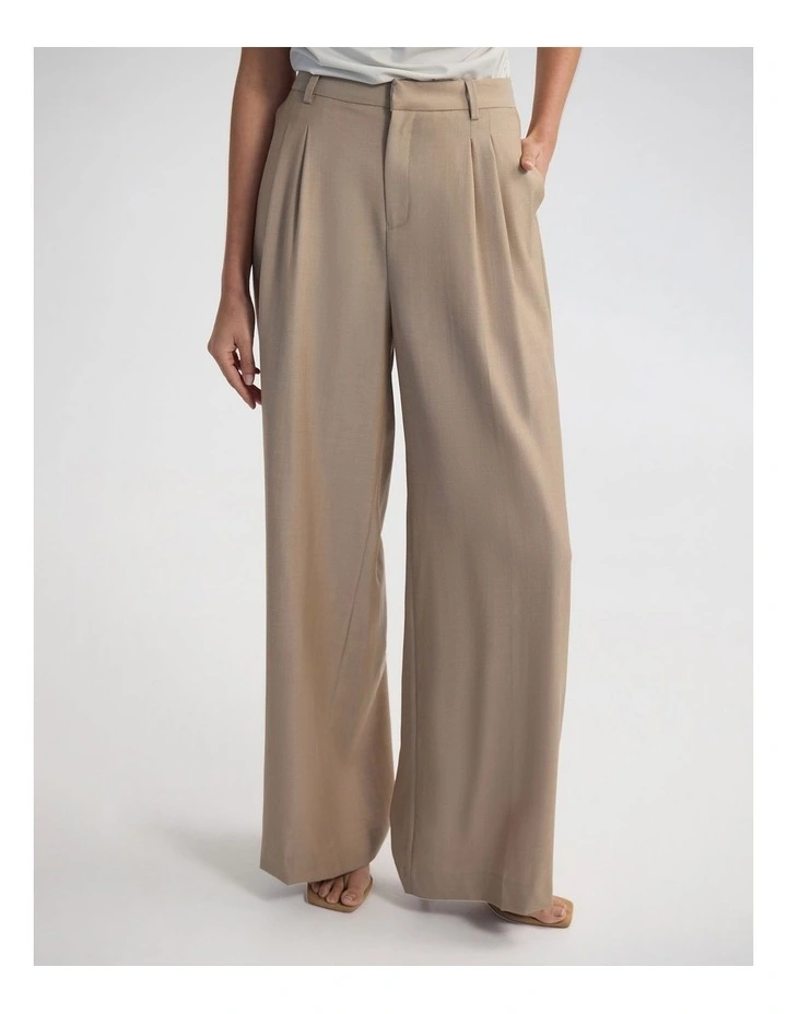 Cameron Pure Wool Suit Pant in Latte image 4