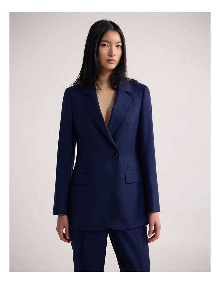 Raffi Pure Wool Suit Jacket in Navy image 1