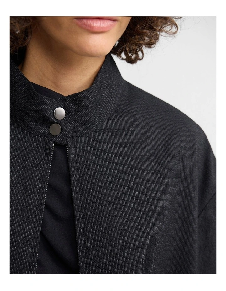 Frankie Crop Bomber Jacket in Black image 6