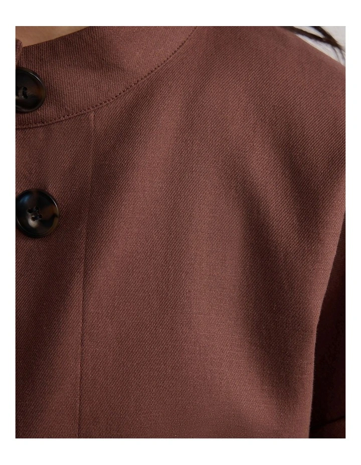 Sasha Short Sleeve Crop Jacket in Burnt Mocha image 6