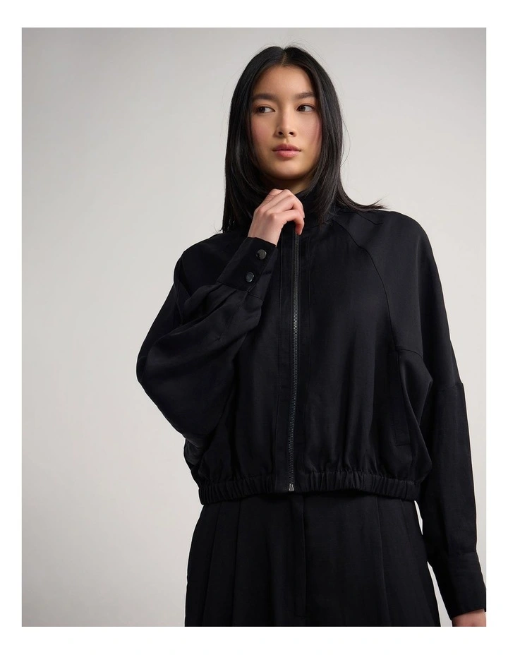 Winona Bomber Jacket in Black image 4