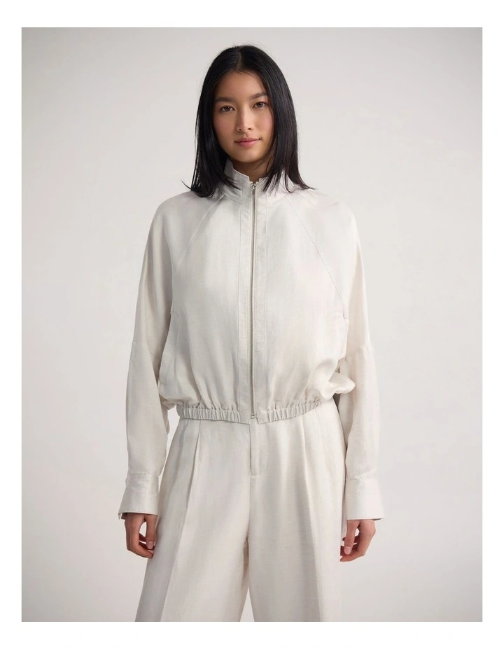 Winona Bomber Jacket in Cream image 1