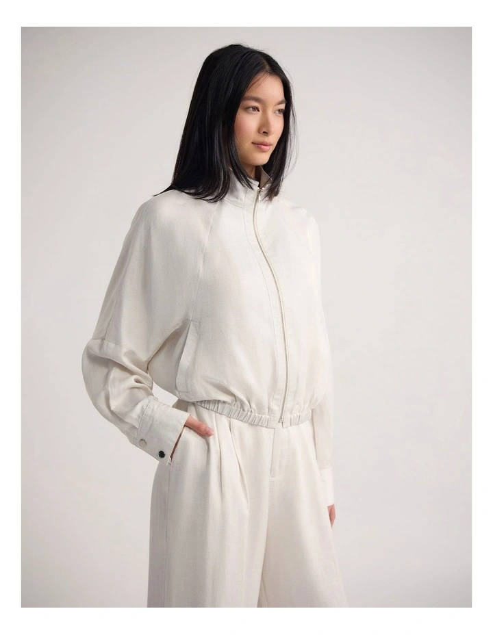 Winona Bomber Jacket in Cream image 3
