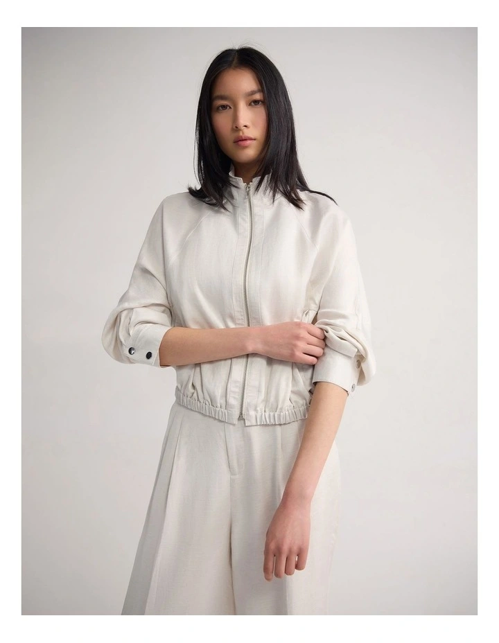 Winona Bomber Jacket in Cream image 4