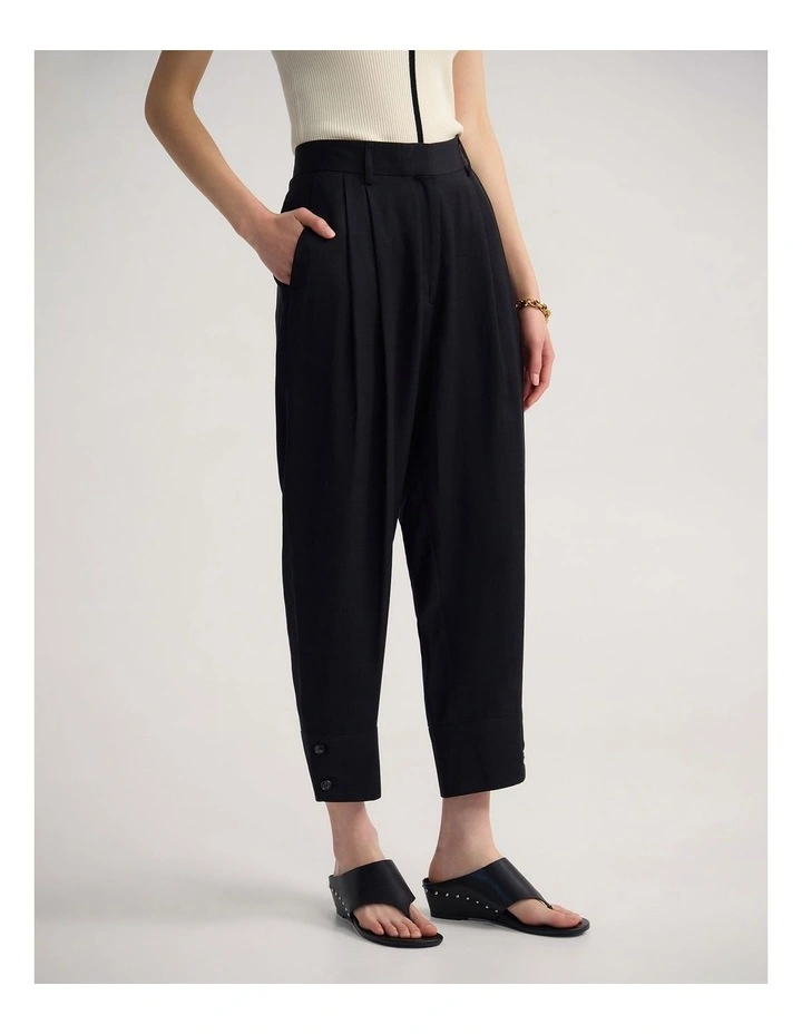 Helena Cuff Hem Pant in Black image 3