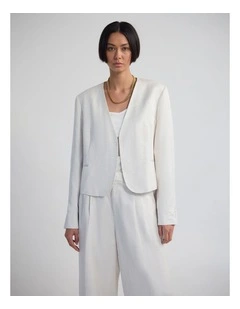 Alina Crop Blazer in Cream