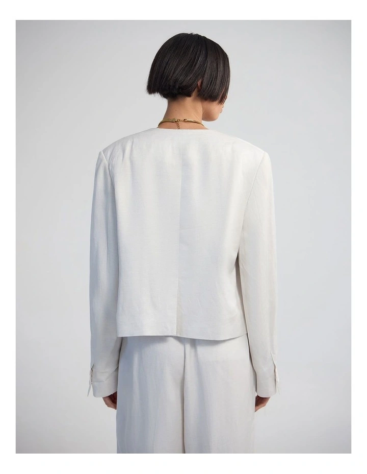 Alina Crop Blazer in Cream image 2
