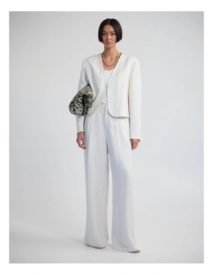 Alina Crop Blazer in Cream image 5