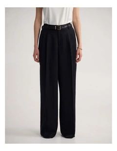 Cameron Pleat Front Pant in Black