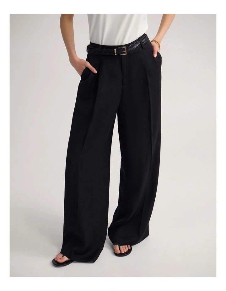 Cameron Pleat Front Pant in Black image 4