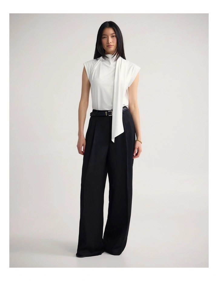 Cameron Pleat Front Pant in Black image 5