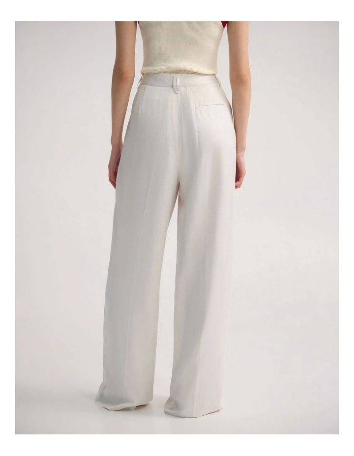 Cameron Pleat Front Pant in Cream image 2